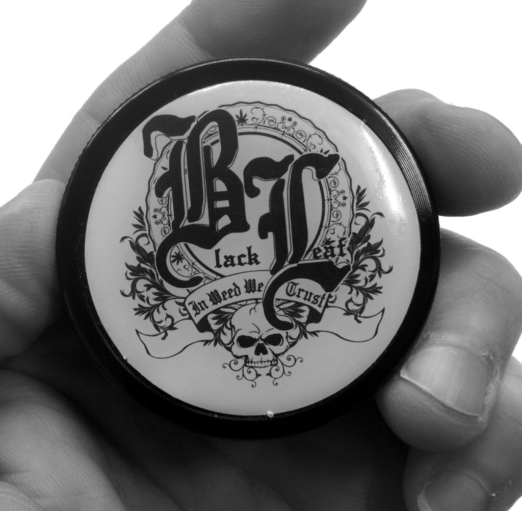 grinder logo black leaf