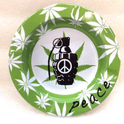 cendrier metal rond peace