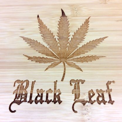 logo black leaf pyrogravure