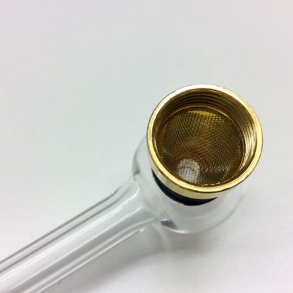 pipe en verre foyer métallique doré