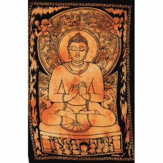 Tenture Bouddha orange et noir