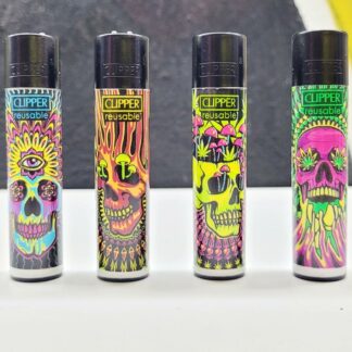 Serie de 4 clippers trippy skulls