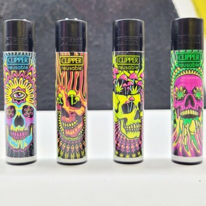 Serie de 4 clippers trippy skulls