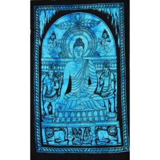 Tenture Bouddha bleu