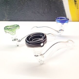Petites pipes en verre, avec déco spirale